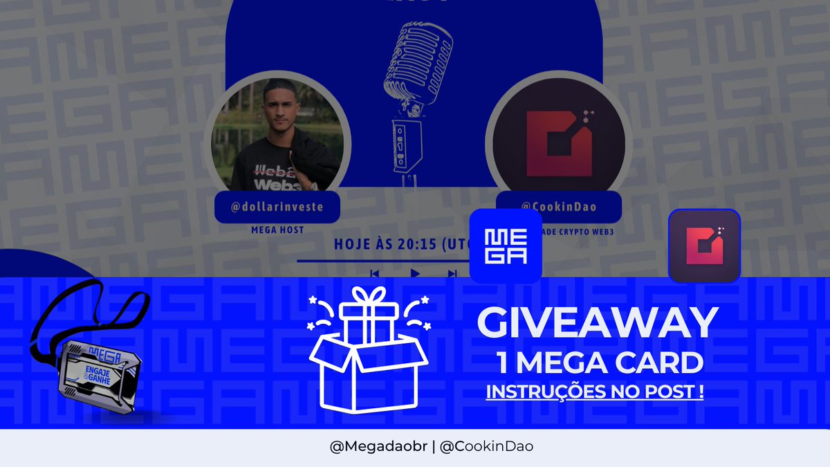 🎉 MEGA x CookinDao 🎉

Sorteio de 1 Mega Card    

Siga no 𝕏: <a href="/megadaobr/">Mega</a> e <a href="/CookinDao/">Cookin'DAO</a> 

🎁 Marque dois amigos nos comentários
💓Like  
🔄RT   

 O resultado será postado em 24h.