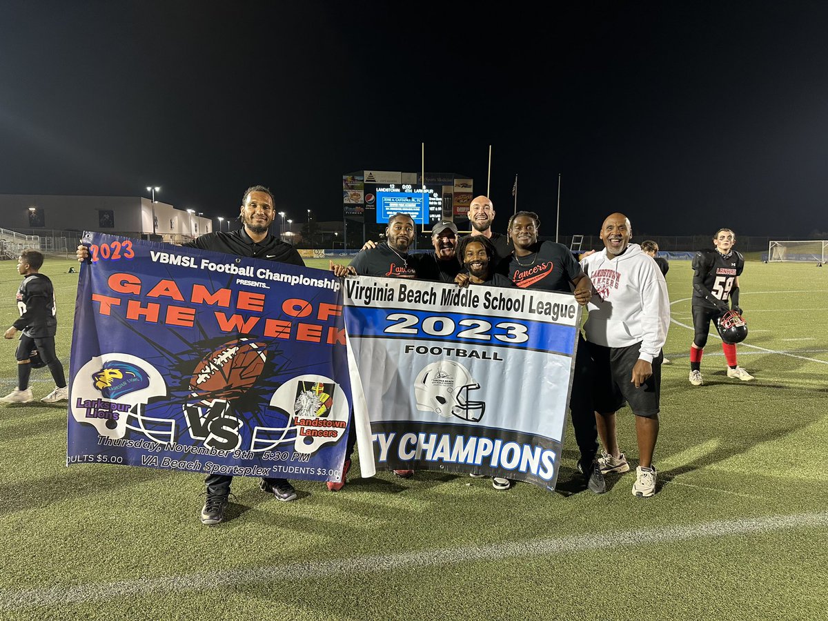 Congratulations to our Football team! Your 2023 City Champions! <a href="/Landstownms/">Landstown Middle</a> #OneTeamOneHeartbeat
