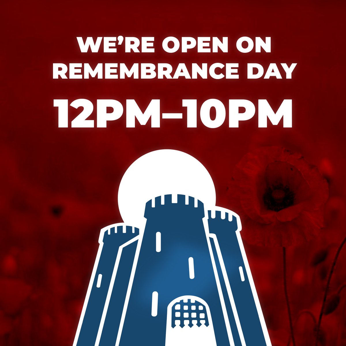 Our store is open from 12PM–10PM on Remembrance Day Weekend.