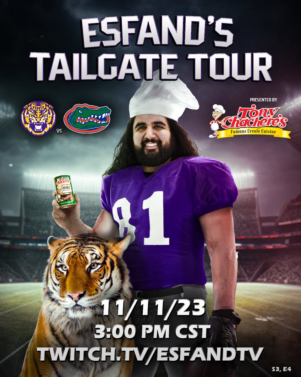 TAILGATE IS BACK BABY! This time... With a little bit of Tony's... LSU vs Florida IRL stream this Saturday, WITH FIELD ACCESS, see you there!