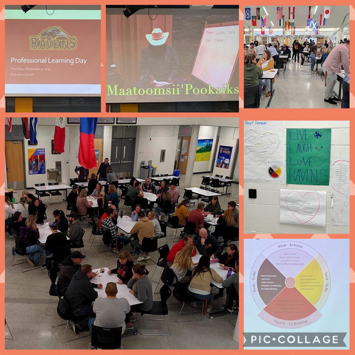 Grateful for the wisdom of the Elders & insights of the Ss shared during today's PD. @JCS_Ravens engaged in collaborative conversations of fostering 'Heart- Belonging' in our classrooms. #CBEindigenousEd #weareCBE #MaatoomsiiPookaiks @Indigenous_cbe @JoannePitman5 @yycmay