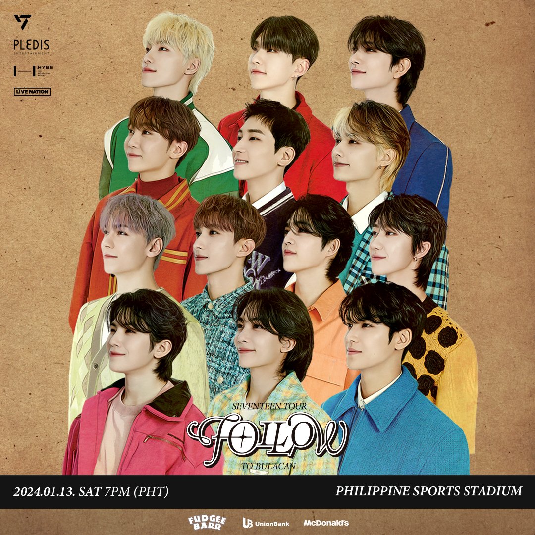 livenationph's tweet photo. Hey CARAT! 🤍You know the drill - UNIONBANK Presale for SEVENTEEN TOUR ‘FOLLOW’ TO BULACAN is happening today from 10AM to 11:59PM!

📆 January 13, 2024 (SAT) at 7PM
📍Philippine Sports Stadium https://t.co/bnEaUd03I1