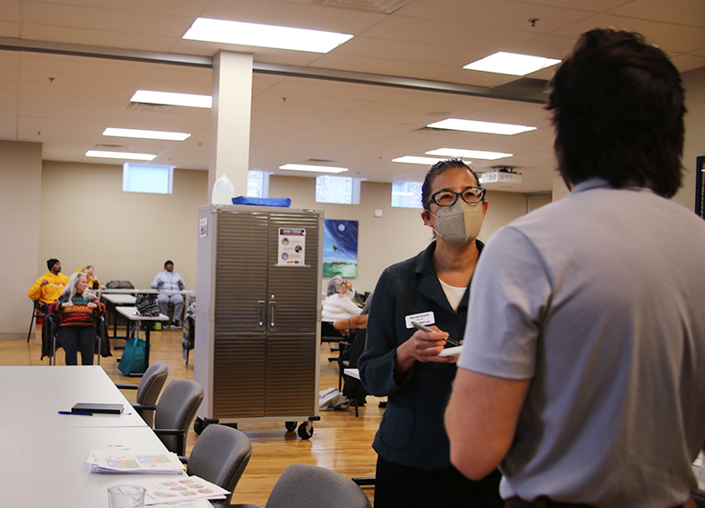 A representative from <a href="/RootsWingsFdn/">Roots & Wings Foundation</a> toured our facility this week, and learned about our services. We are incredibly grateful for their funds that help us continue to offer community and cultural programing.