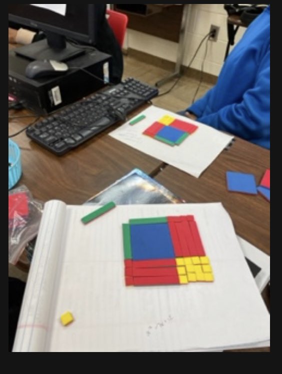 Ms. Duello <a href="/HHS_Conyers/">Heritage HS-Conyers</a> shared that the Algebra: Concepts and Connections teachers were working with algebra tiles to prep for teaching quadratics. She’s excited to share the strategies with her students! I’m excited too! 😁#RCPSManipulativeChallenge