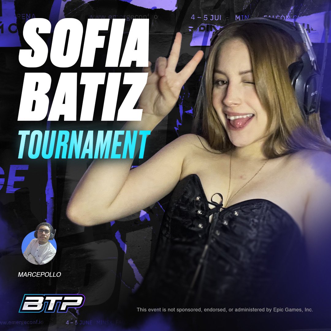 borntoplaygg's tweet image. 🏆Sofia Batiz Tournament! 💙

⭐️Guest Star: @sofia_batiz
💰Prize pool: $100 USD ( Only Cash )
🗓️| Saturday, November 11 | 6:00 PM (CDMX) - 7:00 PM (EST)
🟪Twitch: Borntoplaygg
To compete:
✅ Follow: @Borntoplaygg @sofia_batiz 
✅ LIKE &amp;amp; RT
✅ @ Your duo

🎤 Host:
@marcepollogg…