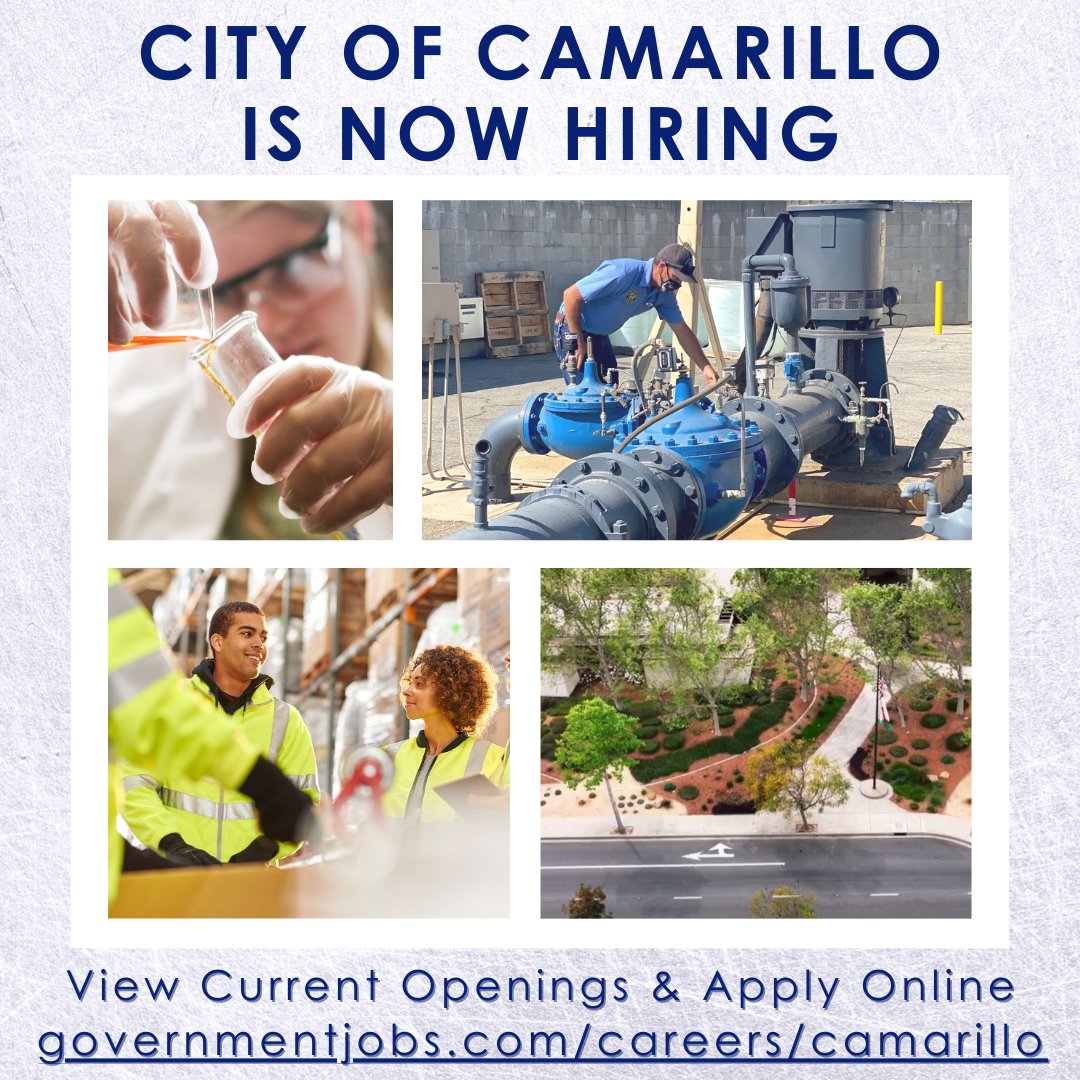 The City of Camarillo is recruiting for Community Relations Officer!

Apply online:  governmentjobs.com/careers/camari…
Closing date:  11/26/2023

#camarillo #cityofcamarillo #CommunityRelations #hiring #jobs #careeropportunities #PublicInformationOfficer