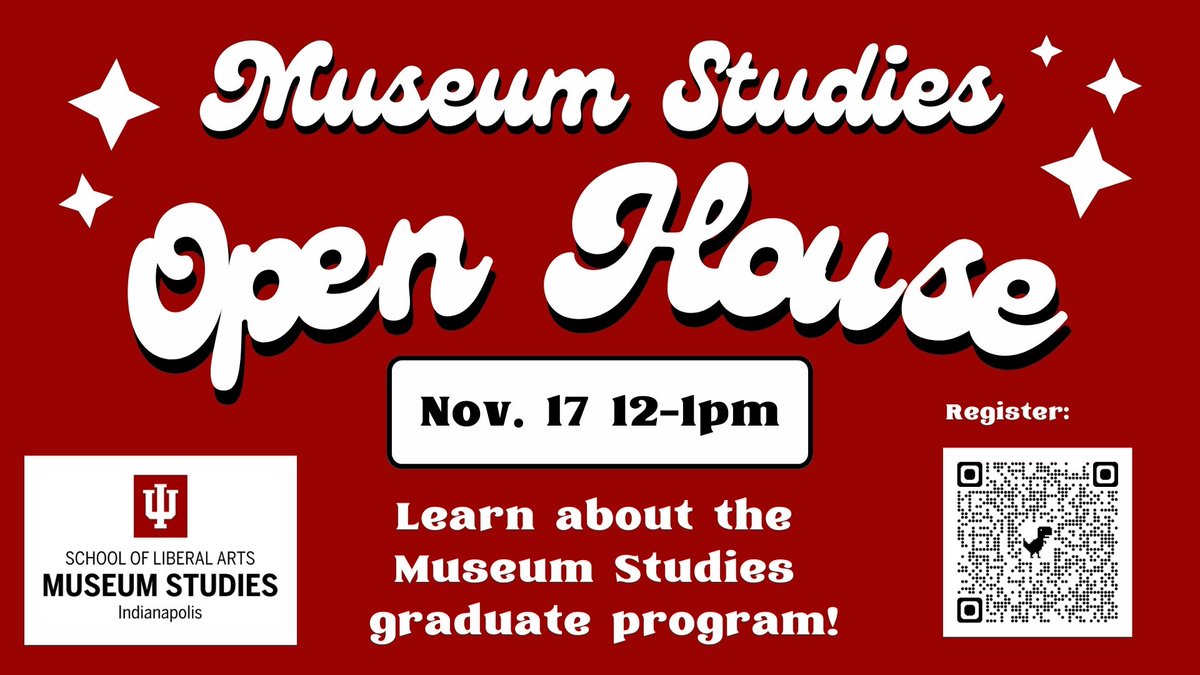 IUI Museum Studies Virtual Open House

Explore the exciting opportunities for a career in museums! Join us to learn more and get your questions answered about the upcoming application process for our program! Register in advance for this meeting: iu.zoom.us/meeting/regist…
