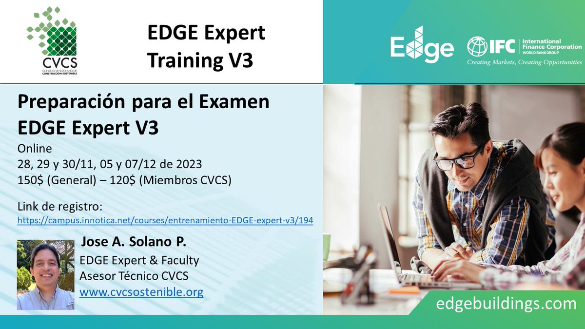 👨‍💻 Nuevas oportunidades para la formación #EDGEExperts en Venezuela! 🇻🇪
✏️Inscríbete y reserva tu plaza ahora: ow.ly/xynS50Q666h
#edgeiseverywhere #edgebuildings #greenbuildings #edificiosverdes