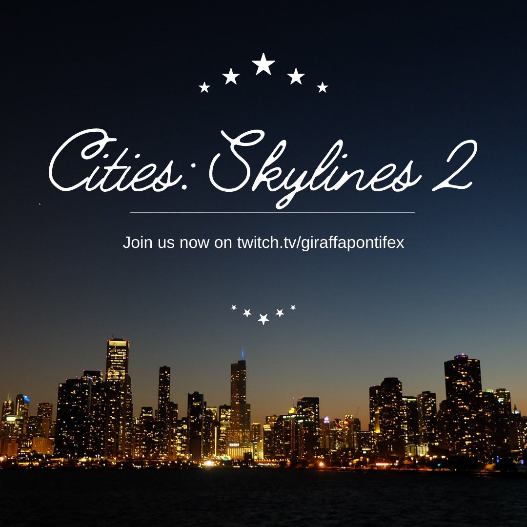 giraffapontifex's tweet photo. Come play #citiesskylines2 with us RIGHT NOW on https://t.co/j2fQ4L6zep! We are #liveontwitch! #supportsmallstreamers #supportsmallstreams #twitchgameplay #cities2 #citybuildergame https://t.co/Hb9KAXWS9V