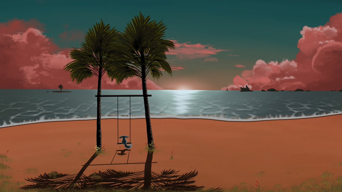 Found a cute place in #FinalFantasyXIV #FINALFANTASYXIVOnline i had to try paint it. Anyone guess where it is?