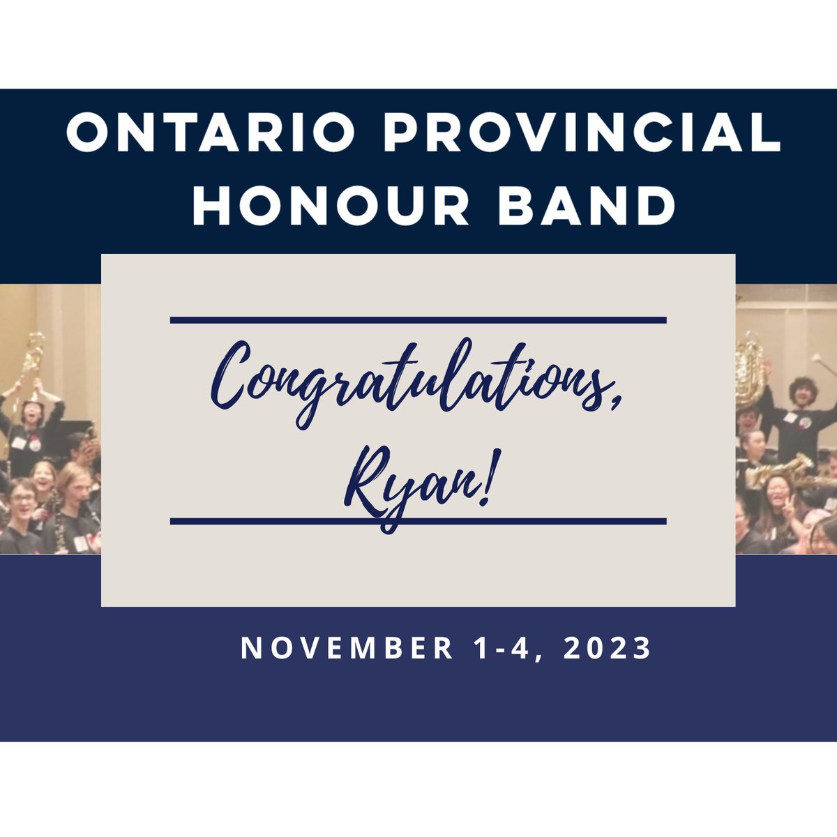 This past weekend, Ryan Shaw performed alongside 80 of Ontario's top high school musicians as part of the prestigious Ontario Provincial Honour Band! Congrats to Ryan on his commitment to excellence through music &amp; music education! 🎵 #LCCVILancerProud🎵 <a href="/LCCVIInfo/">LCCVI Info</a> <a href="/LKDSB/">Lambton Kent DSB</a>