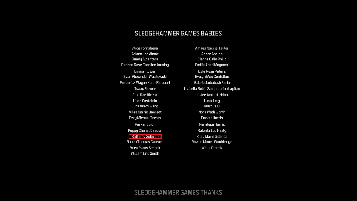 AmberTSullivan's tweet photo. Happy #MWIII launch day! 
Today I am celebrating the monumental achievements of my team at @SHGames and my sons cheeky first game credits, one of our hardest working youngsters on the team.
I couldn't be prouder to be a part of this journey.

🖤❤️ https://t.co/PPncmAXFYE