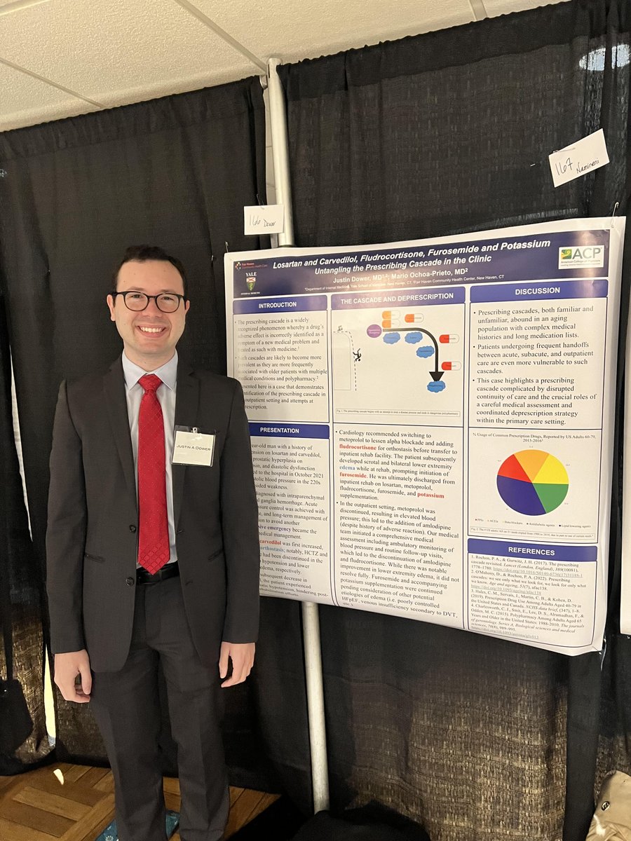 Ever seen a patient's med list grow and grow? Come read a case presented by Justin Dower, PGY-2 resident and CT-ACP awardee. Justin recently presented this case which showed a classic example of a phenomenon called the "prescribing cascade". Read on! 1/n #PrimaryCare #MedEd