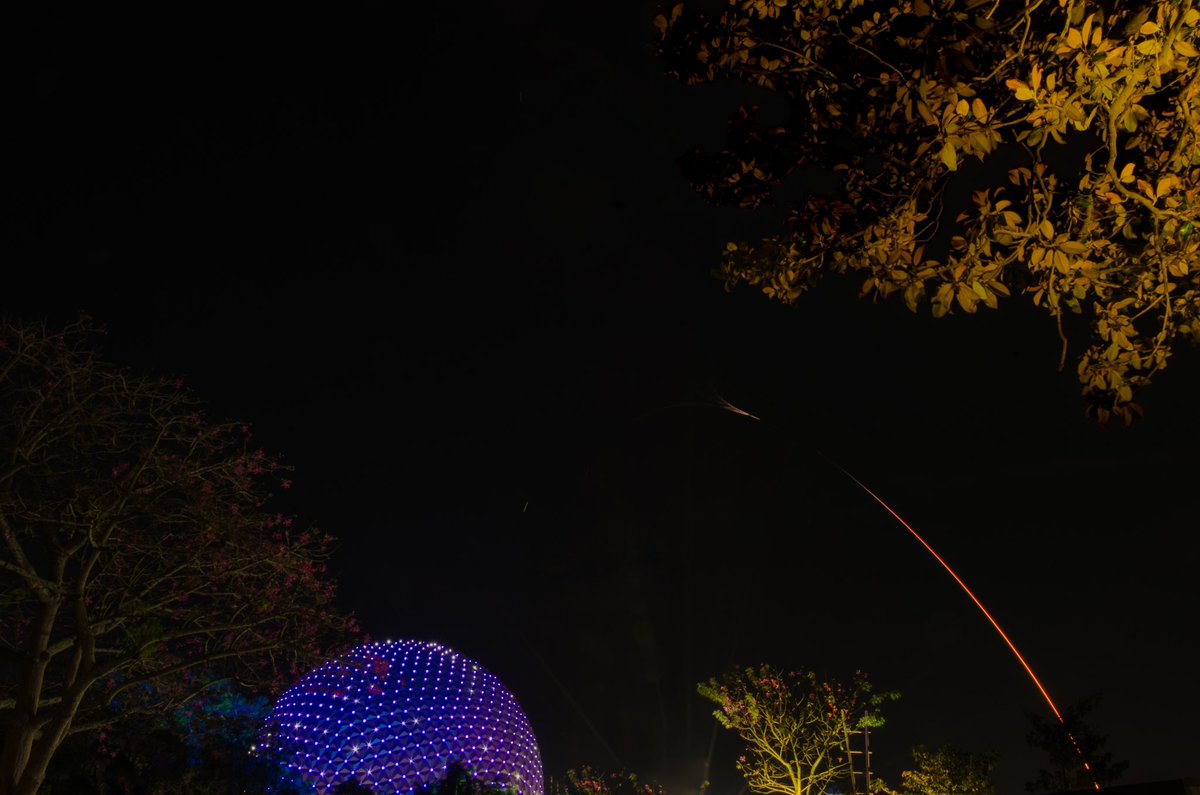 SpaceX’s Falcon 9 and Cargo Dragon #CRS29 on their way to the ISS as seen from EPCOT!