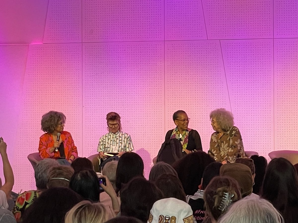 nadine_chemali's tweet photo. Hearing from some of the most incredible humans, Angela Davis, Gina Dent, Erica R. Meiners, Beth Richie at the #sistersinside Abolition Now Conference, thank you @DebKilroy and Sisters Inside for this opportunity. Fighting the powers with community leaders like this 🫶🏽🖤 https://t.co/IiX6hE6dd4
