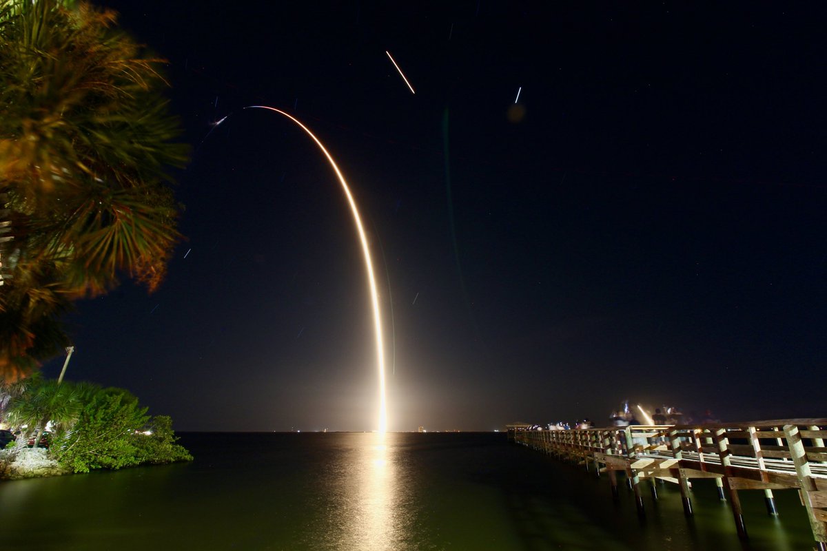 Tonight was my 200th launch and the best one I’ve seen in a long time. We got a little jellyfish, boost back, entry and landing burns. Plus a light breeze was blowing towards us so the sonic booms were really good. CRS29 on a SpaceX Falcon 9.