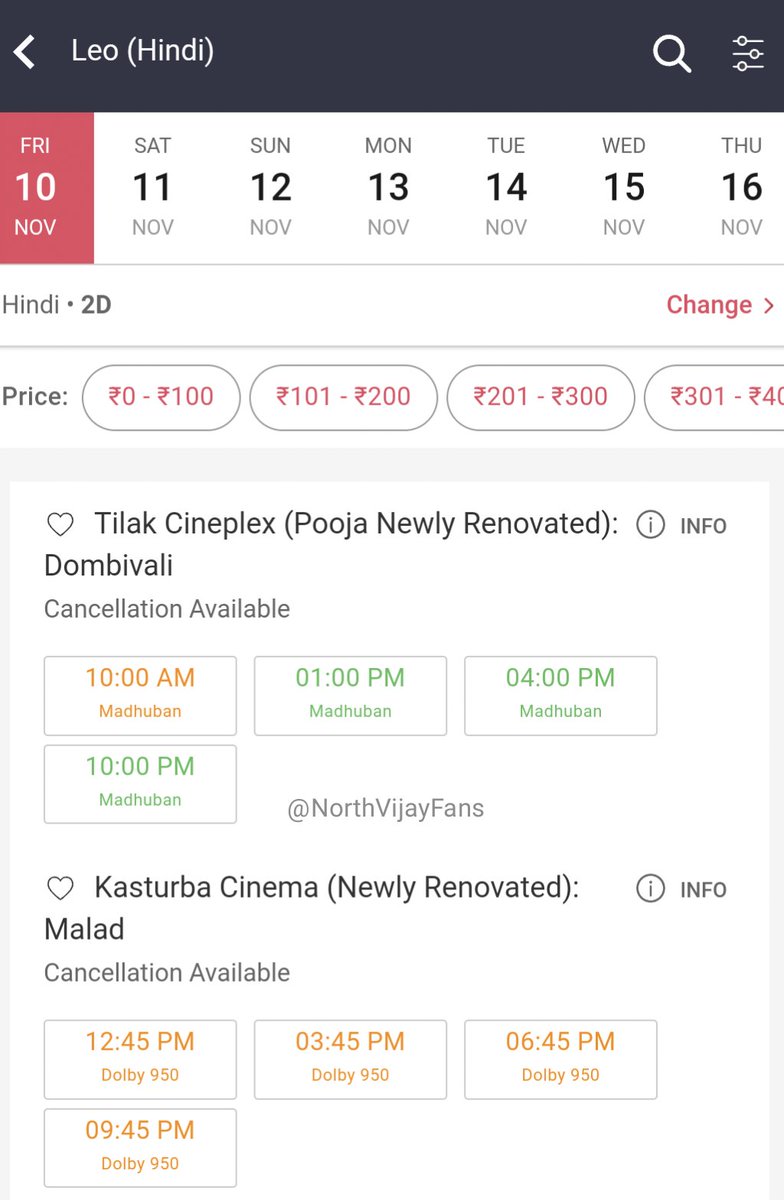 Leave #Leo getting Housefull shows in TamilNadu, Despite the new releases #LeoHindi is getting Housefull shows 🔥