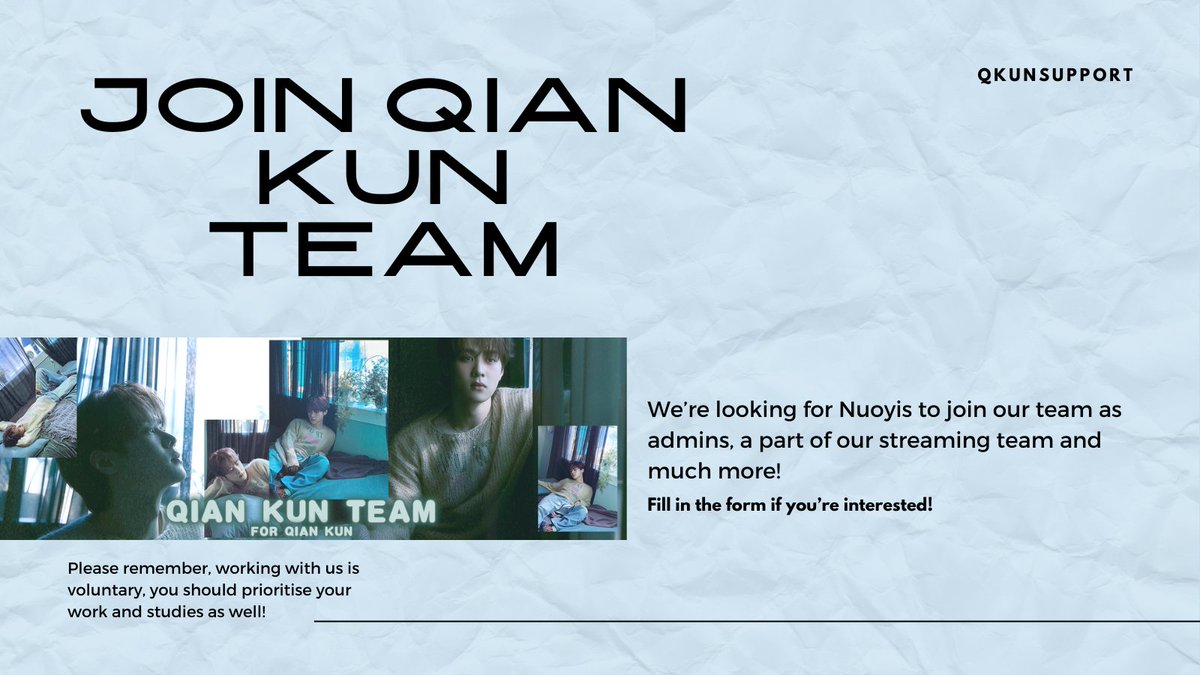 [🧡] QIAN KUN TEAM is recruiting!  

If you are interested, check out the form: 
🔗 forms.gle/yzjdPUa56Yc1cK…

Please remember, working with us is voluntary, you should prioritise your work and studies as well!