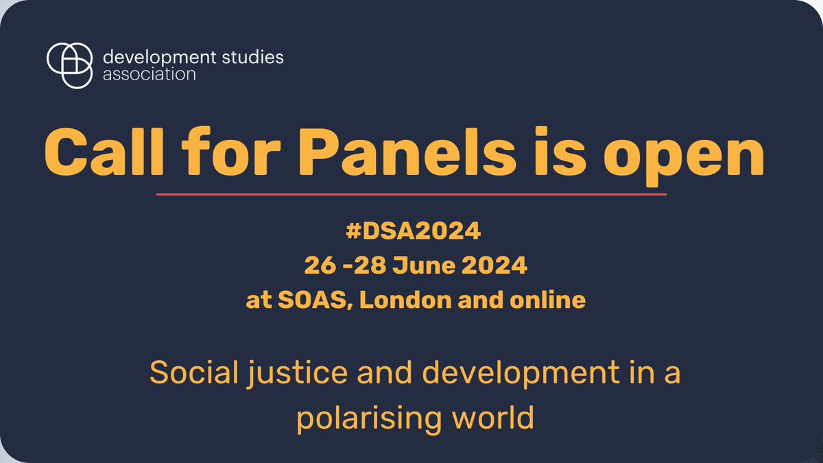 Did you know? Panels at #DSA2024 don't need to be traditional. Different session formats are encouraged, including debates, round-tables, ‘speed-meetings’, fire-site meetings and other non-conventional formats. Find out more at: devstud.org.uk/conference/con…