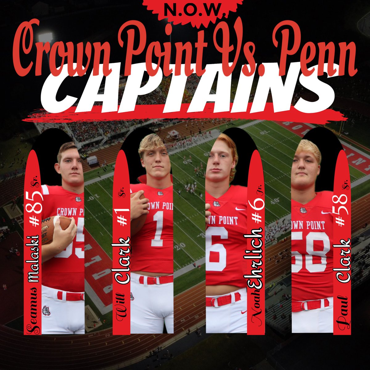 Game Captains for tomorrow night’s Regional Championship. 

N. O. W.