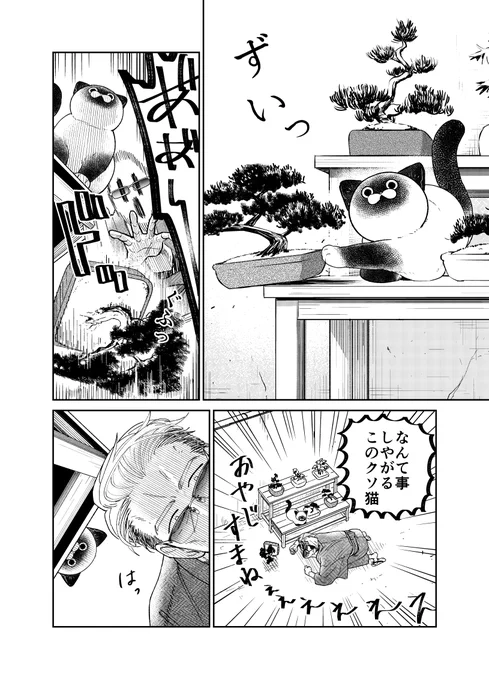 隠居極道が丸い猫と仁義なき戦いする話。  (3/5)  #漫画が読めるハッシュタグ