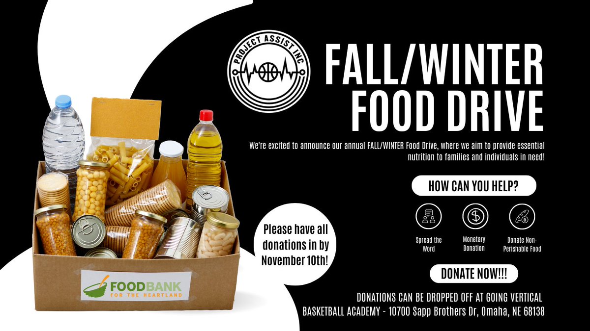 🥫🤝 Great news! We've extended our annual food drive until November 20th due to increased requests from local organizations. Your support is crucial! Don't hesitate to donate; with both drop-off and pick-up options available. Let's come together to make a difference! #GivingBack