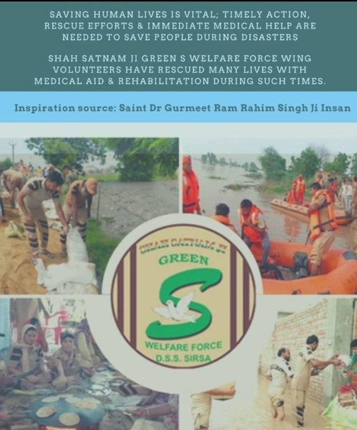 Whenever a natural disaster occurs, the followers of Dera Sacha Sauda, always remain ahead for selflessservice.  With the pious inspiration of Saint Gurmeet Ram Rahim Ji,They help people suffering from natural disasters and provide relief to them.
#आफत_में_राहत