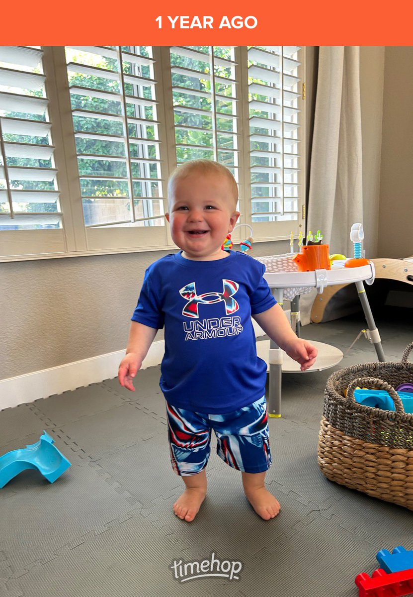 This is why I buy clothes so big, I like to get my money’s worth! One full year #bobaby