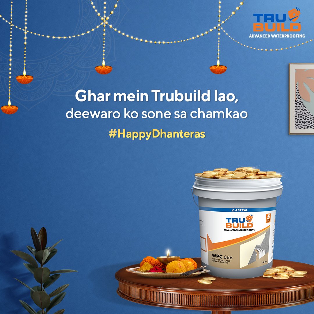 AstralTrubuild's tweet image. Aapka ghar aur humara protection, hua na sone pe suhaaga? 🪙

#Astral #AstralTrubuild #AdvancedWaterproofing #Waterproof #Monsoon #ConstructionChemicals #WaterproofingExperts #WaterproofingSolutions #Topical #Dhanteras