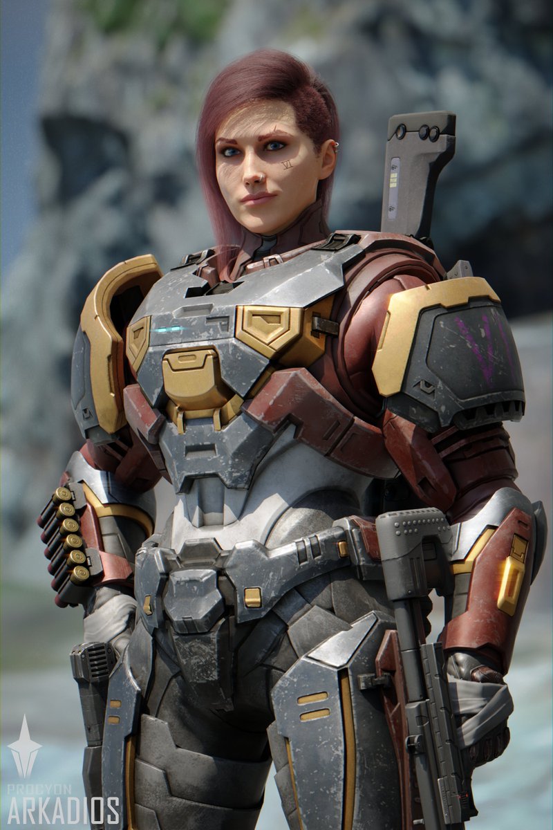 AceArkadios's tweet photo. After today's news, I've finally finished Spartan Vi.
Might come back again to make the hair more vibrant, but this model is unfortunately not viable to future work, so I'll need to remake her. Not exactly from scratch, but it'll be some time.
#HaloInfinite #Arcane #HumGen https://t.co/YlRxOjHOMs
