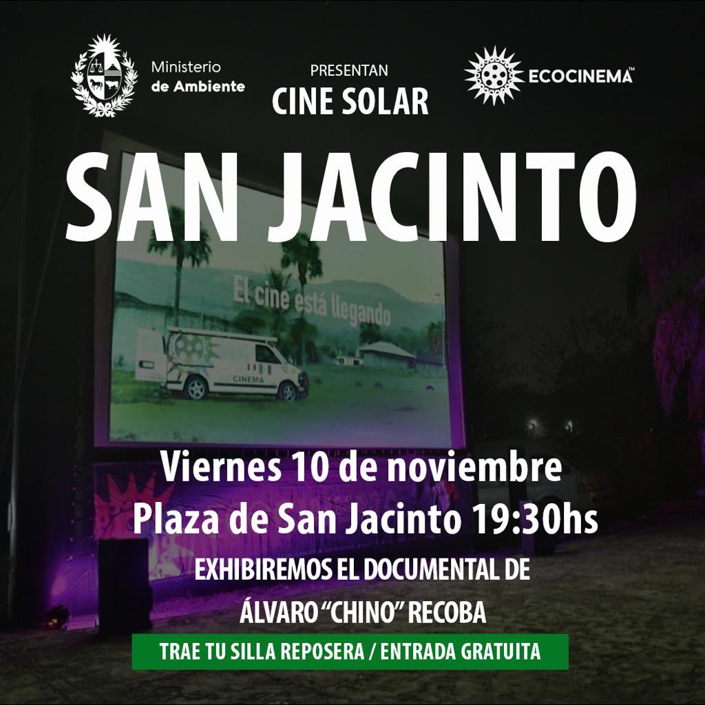 🗺️📍🚐🌞🎞️ 🇺🇾 Próxima parada —> San Jacinto, Canelones junto a @MAmbienteuy Gira #CineSolar #EducaciónAmbiental y #Cine gratis