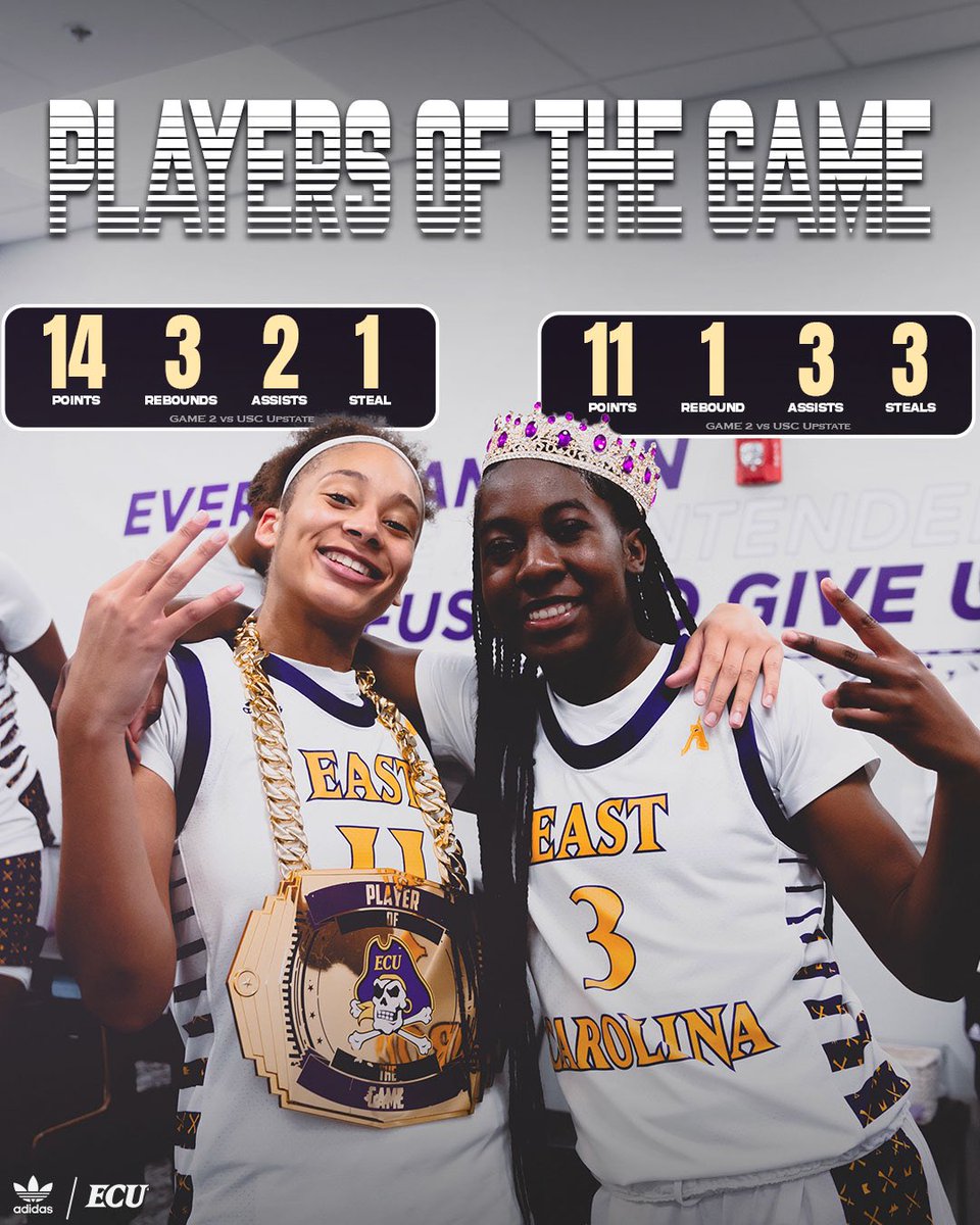ECUWBB's tweet photo. And they’re only freshmen 😳🤯

Tonight’s Players of the Game | @swiftyshooter14 + @gordonnkarina https://t.co/dDttHmkgga