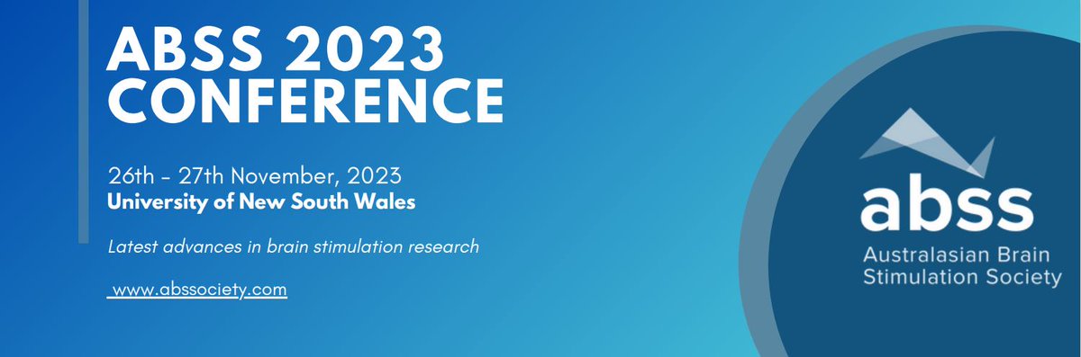Don't forget to register for our upcoming ABSS conference to be held on 26-27 November 2023 in NSW, Australia. Registrations close on 17th November 5pm AEST. See you there! #brainstimulation