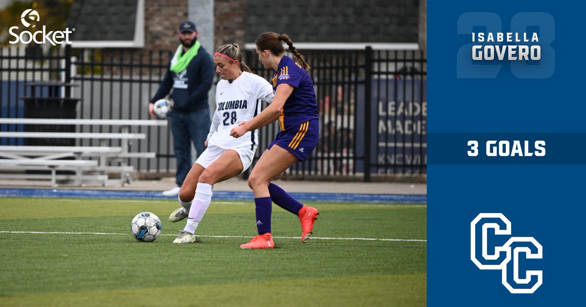 ColumbiaCougars's tweet photo. ⚽️ Isabella Govero. The difference maker.

Govero netted three goals in a row to claim Socket Player of the Game honors in Columbia's win over William Woods! 

#WeAreCC https://t.co/K0Yj0mvaoA