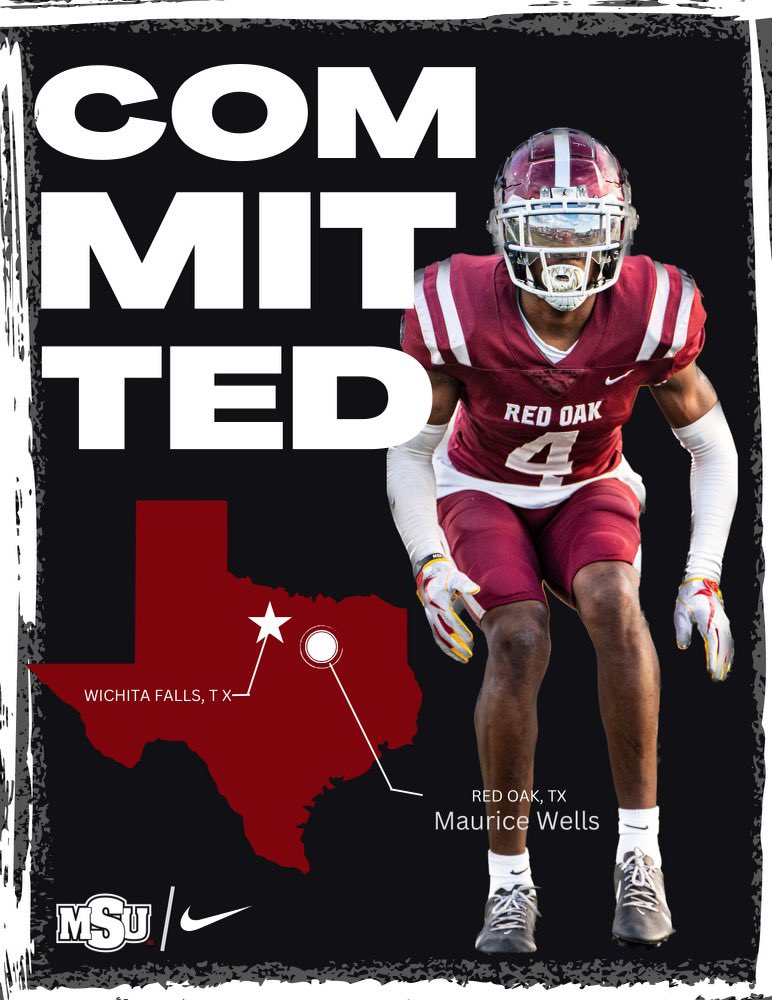 I am blessed to say I have committed to Midwestern State University(MSU) <a href="/MSUTexasFB/">Midwestern State Football</a> <a href="/CoachD_Jordan/">CoachDuMaurierJordan</a> <a href="/Rivals/">Rivals</a> <a href="/On3sports/">On3</a> <a href="/247Sports/">247Sports</a> <a href="/AndrewHatts/">Andrew Hattersley</a> <a href="/CoachTraun/">Traun Roberson</a> <a href="/rohawksfootball/">Red Oak Hawks Football</a> <a href="/CoachRiser214/">Curtis Riser</a> <a href="/HawkHypeMan/">Jensen Jackson</a> <a href="/_CoachROB__/">Coach Robinson</a>