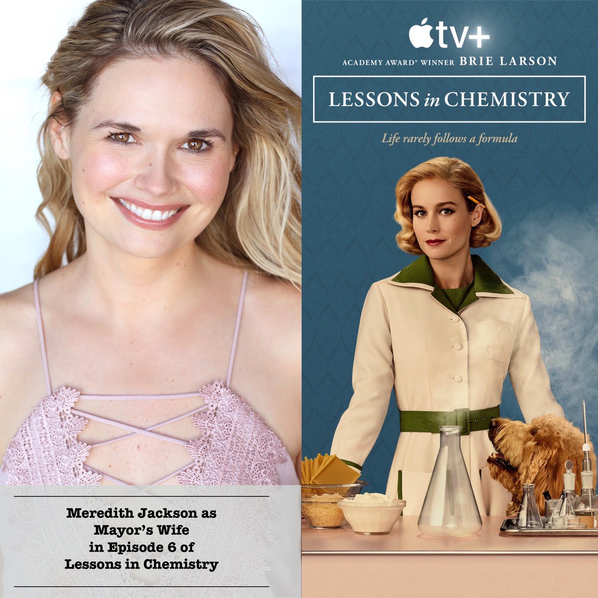 You can see me in tomorrow’s episode (Ep. 6) of Lessons in Chemistry on <a href="/AppleTV/">Apple TV</a>! 

Episodes 1-5 are already streaming!

Directed by Millicent Shelton 🌟

I’m also so excited to be able to post about this wonderful show now that the strike is over! 💯🎉