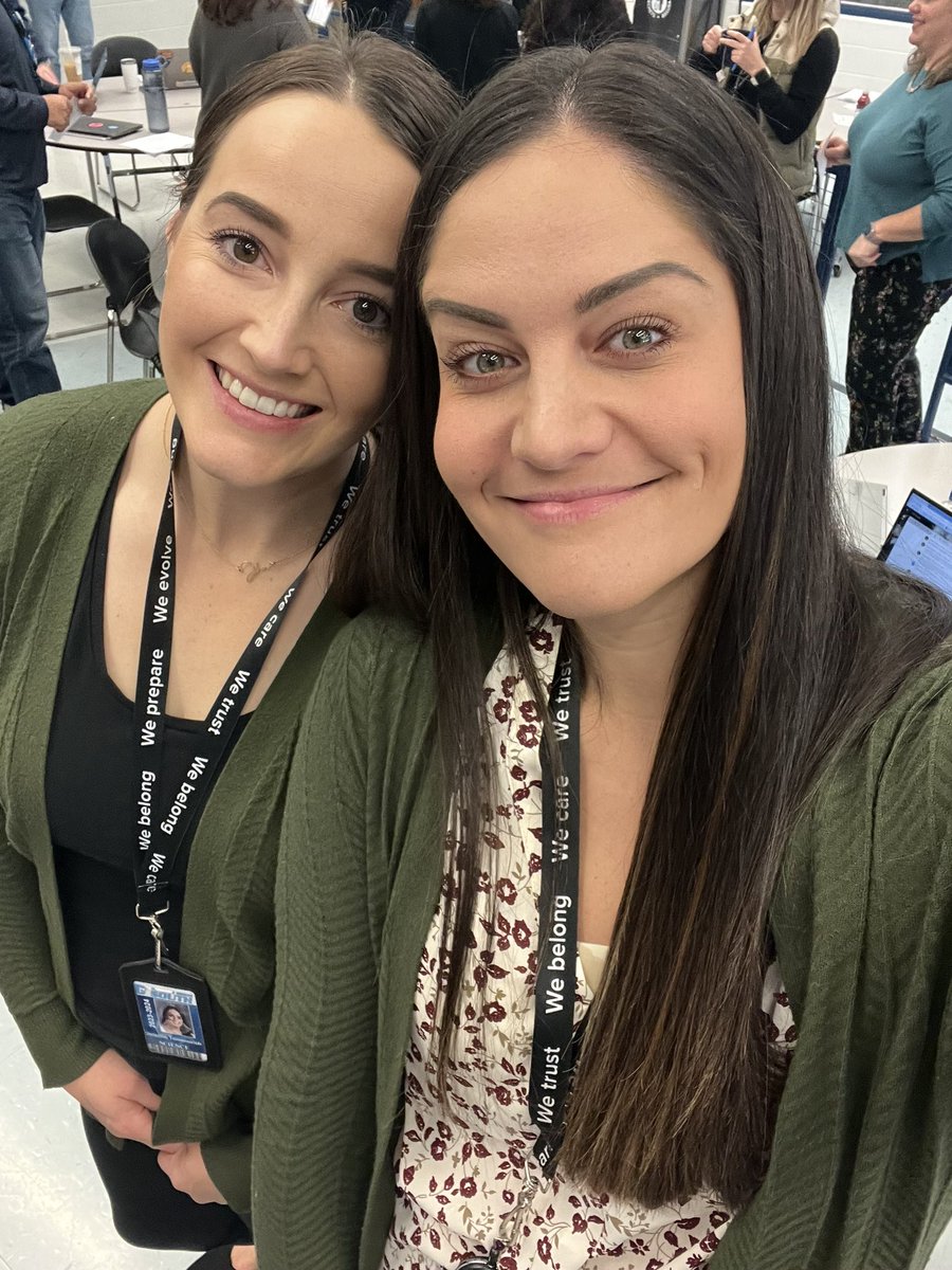 MrsKristinaToth's tweet image. We all have that one colleague that you unintentionally match more often than you’d like to admit. Peep the soft smile when the other Christy T @CTomanovich and I came rocking the same sweater to sit right next to each other at PD. #samenames #samesweater