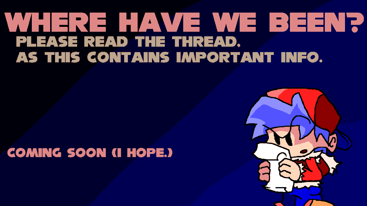 FN_RoboBlast's tweet image. Important announcement thread, please read carefully.

So basically, the development of Friday Night Robo Blast has been on hold a while now. This is due to me, the director, SIG7Ivan (@ElastedAlorian), directing another Sonic mod at the same time. (@SegaCDScratchin)
(1/5)