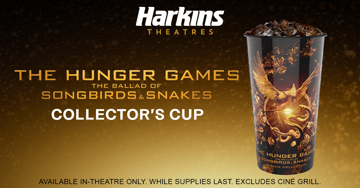 Harkins Theatres on X: Fill up as tribute to a perfect movie night. 💪🐍  Pick up your Hunger Games: The Ballad of Songbirds & Snakes collector's cup  at Harkins, while supplies last!