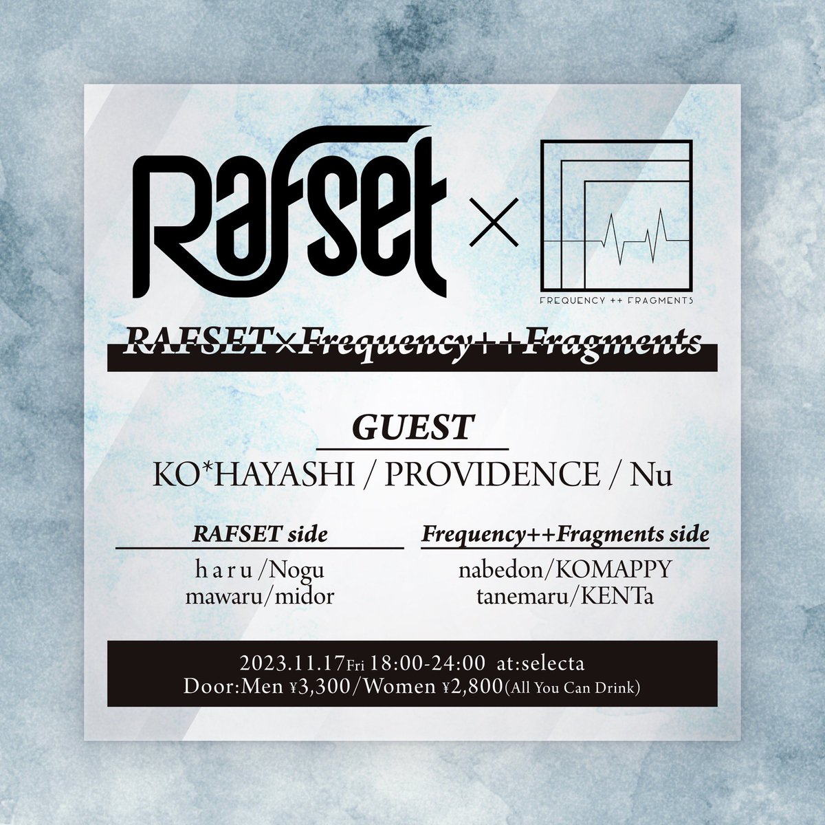 nabedon_cw's tweet photo. #RAFSET × #フレフラ
セレクタ周年月に合わせて、セレクタのクラブミュージックパーティーがガチンコ🤜🤛
福岡を代表する大先輩DJ方をゲストに招致し大大開催でございます！
11月17日金曜日、18時より #福岡セレクタ にてお待ちしております🙇‍♂️
詳細は以下の画像をチェック↓ https://t.co/zBlXKjukjJ