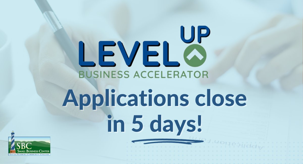 Applications for the next Level Up Business Accelerator Program close in 5 days, so don’t wait! This exclusive program is designed to help you develop a growth strategy to lead to increased revenues and job creation through targeted training and coaching: spcc.edu/small-business…