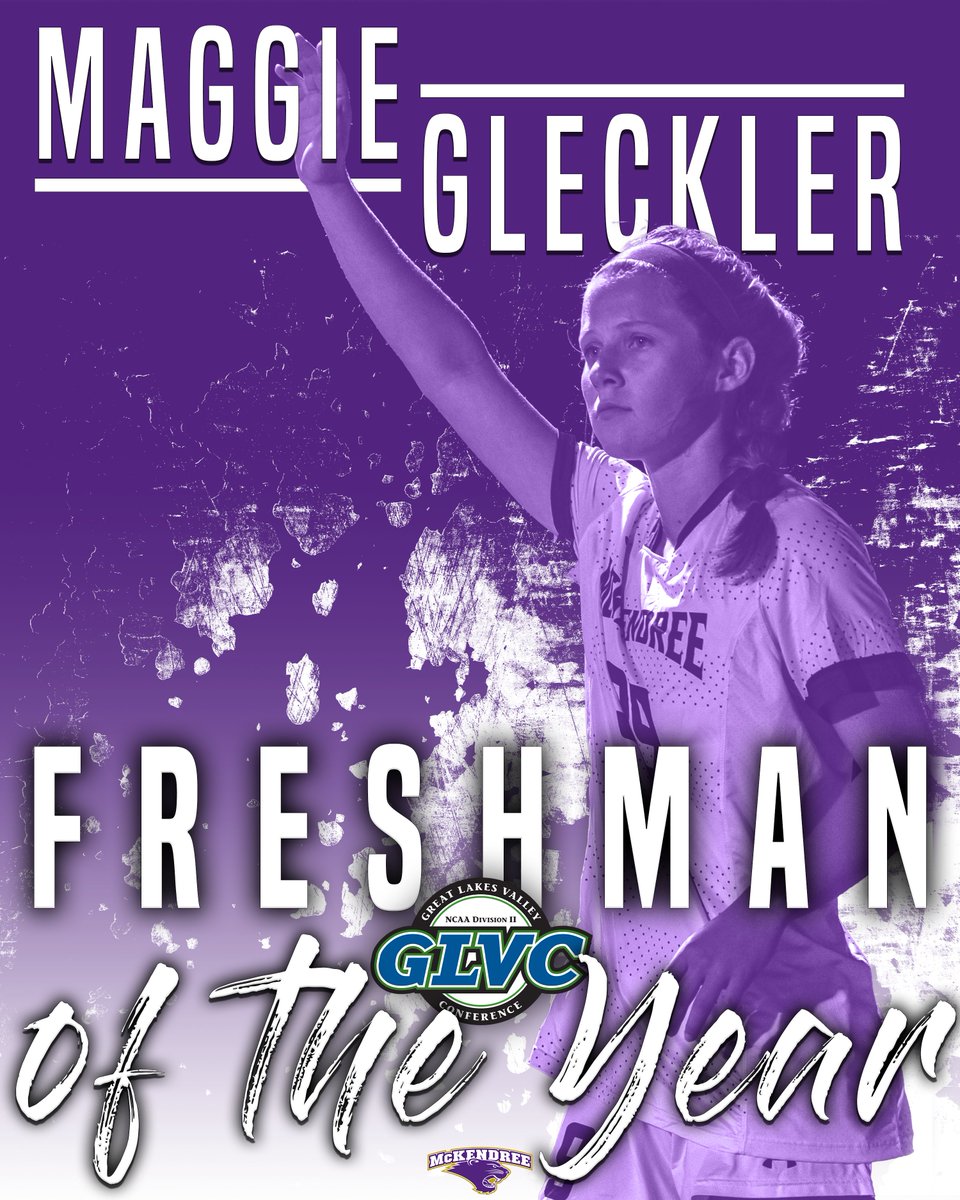 🐾⚽#GLVCwsoc FRESHMAN OF THE YEAR🐾⚽<a href="/MckendreeWSoc/">McK Women's Soccer</a> Midfielder Maggie Gleckler becomes the second Bearcat to earn FOTY honors and collects the program’s seventh major award!
#BearcatsUnleashed #D2wsoc