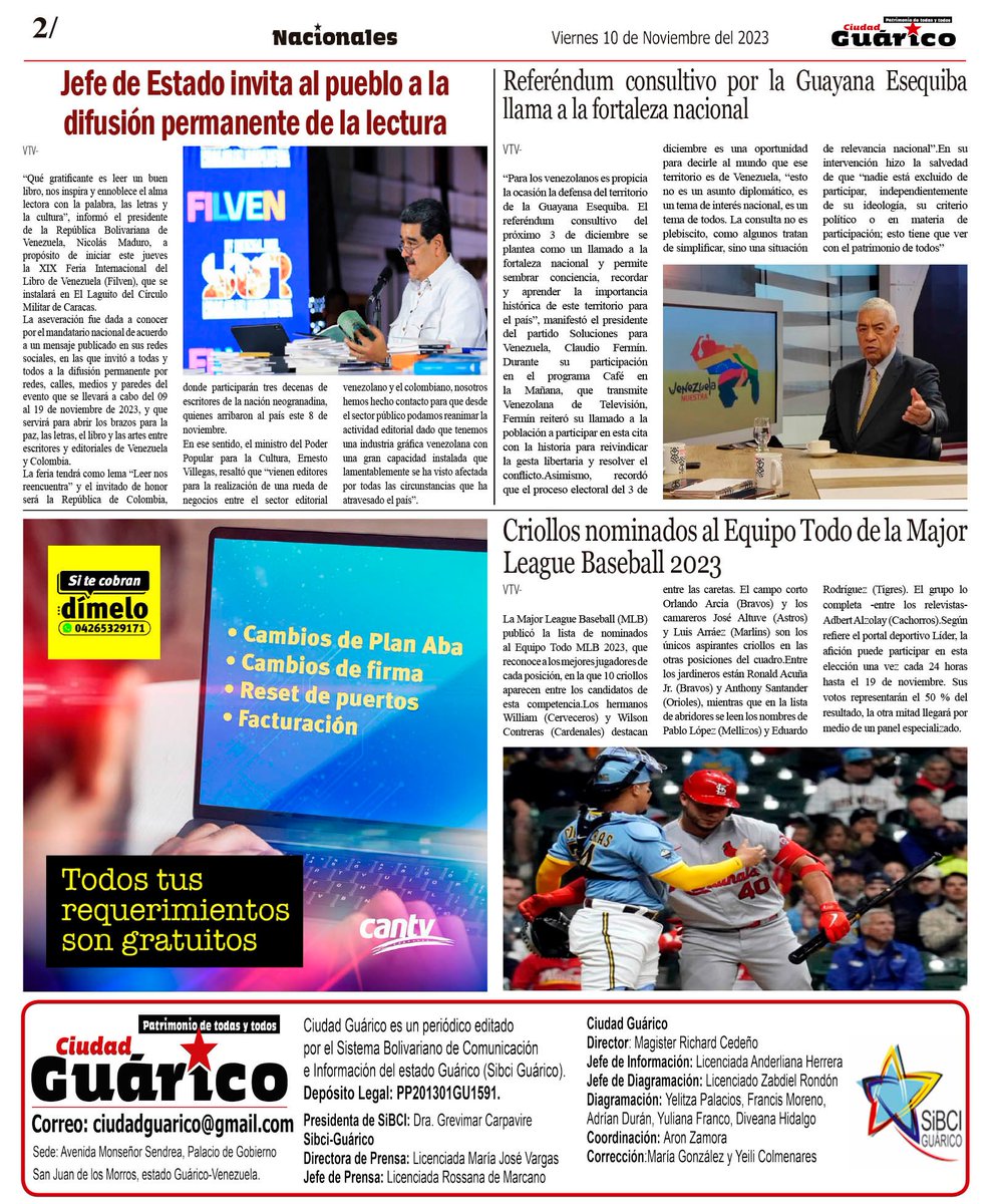 Gob_Guarico's tweet photo. #Nacionales🇻🇪 Jefe de Estado invita al pueblo a la difusión permanente de la lectura

#Guárico
#GuáricoProducePorLaPatria https://t.co/2TUd5E6t15
