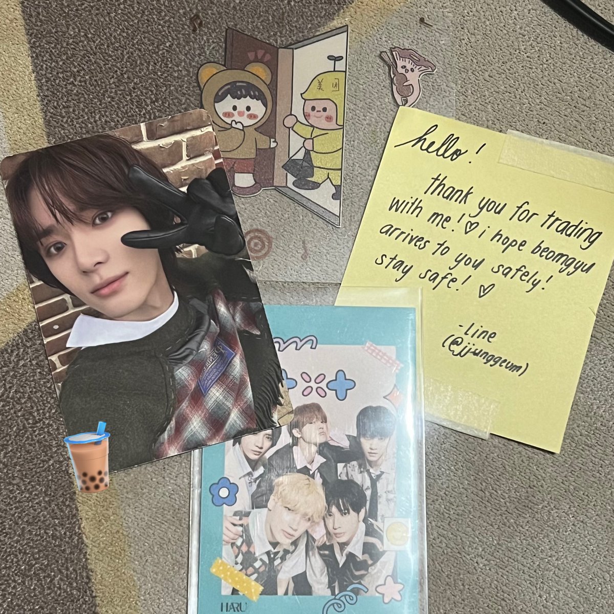 pftaeh's tweet photo. 💌🧸 @jjunggeum ☆ 

𓏔 hello po ! beomgyu is home na the other day 🫶 thank you so much for trading with me and packing him safely 💗 thank u thank u !!

 [ #louxmails ᥫ᭡ ] https://t.co/PV3eIcLz9S