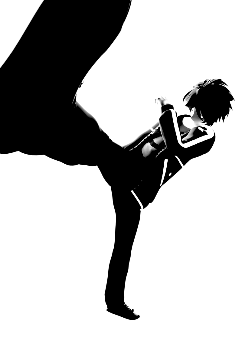 Did a pose challenge with my OC, I wanted to recreate the KIRYU KICK