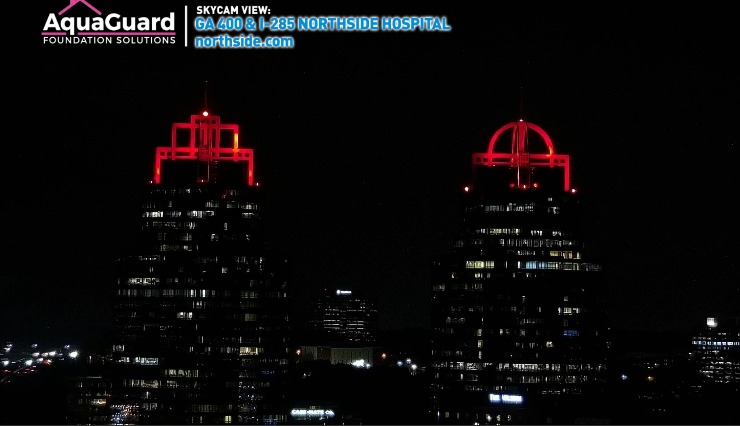 We aren't the only ones decked out in RED today. Check out the King and Queen buildings at 285 and 400. The RED colors are in support of @SalvationArmyA kickoff of the Red Kettle Drive! #storm11