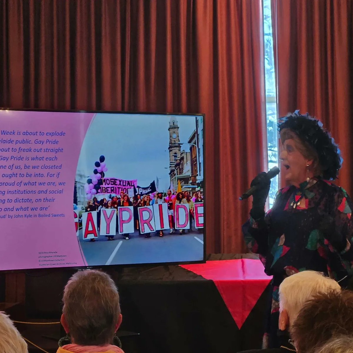 BuonPress's tweet photo. A wonderful golden gay bay evening with Gertrude Glossip. A huge thanks to the @HoldfastBay library team for hosting the evening. https://t.co/y4gyIHNUMT