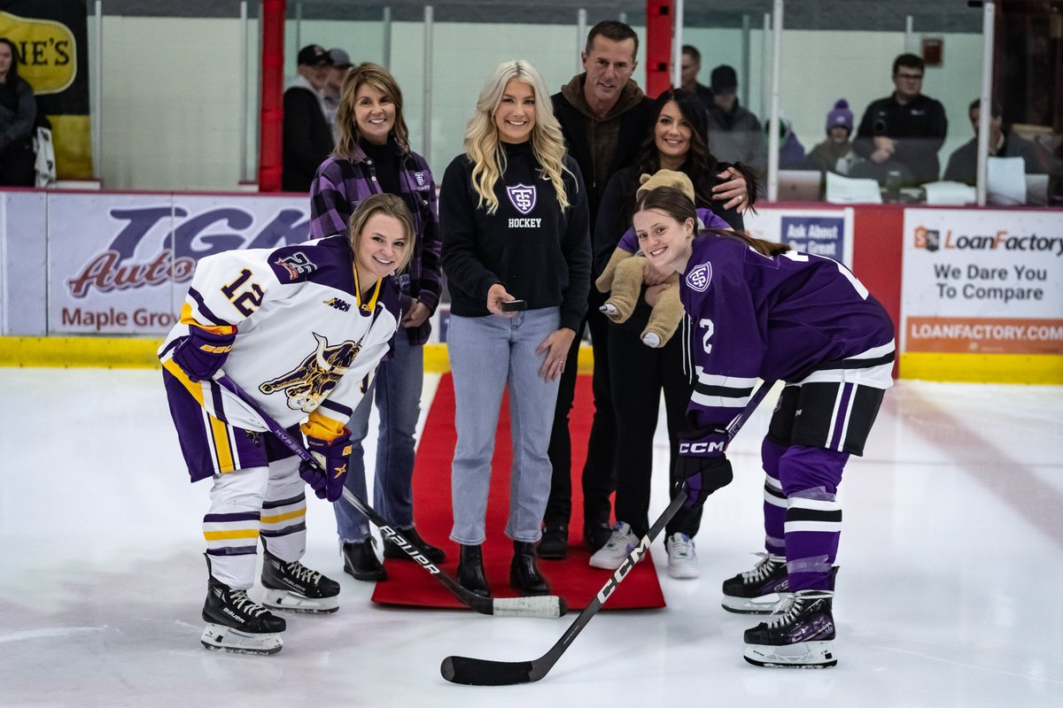 TommieWHockey's tweet photo. A beloved coach, a consistent volunteer, and an influential leader - Ross Larson’s legacy will be a lasting one on and off the ice here in Maple Grove and in communities all around the state of hockey.

Proud to be a part of this game and honor Ross with a ceremonial puck drop 💜 https://t.co/qWacQG4suy