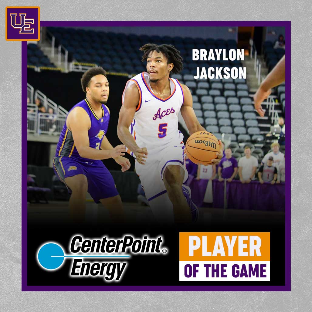 With 14 points and 4 rebounds, Braylon Jackson is tonight's CenterPoint Energy Player of the Game. 🏀 #ForTheAces