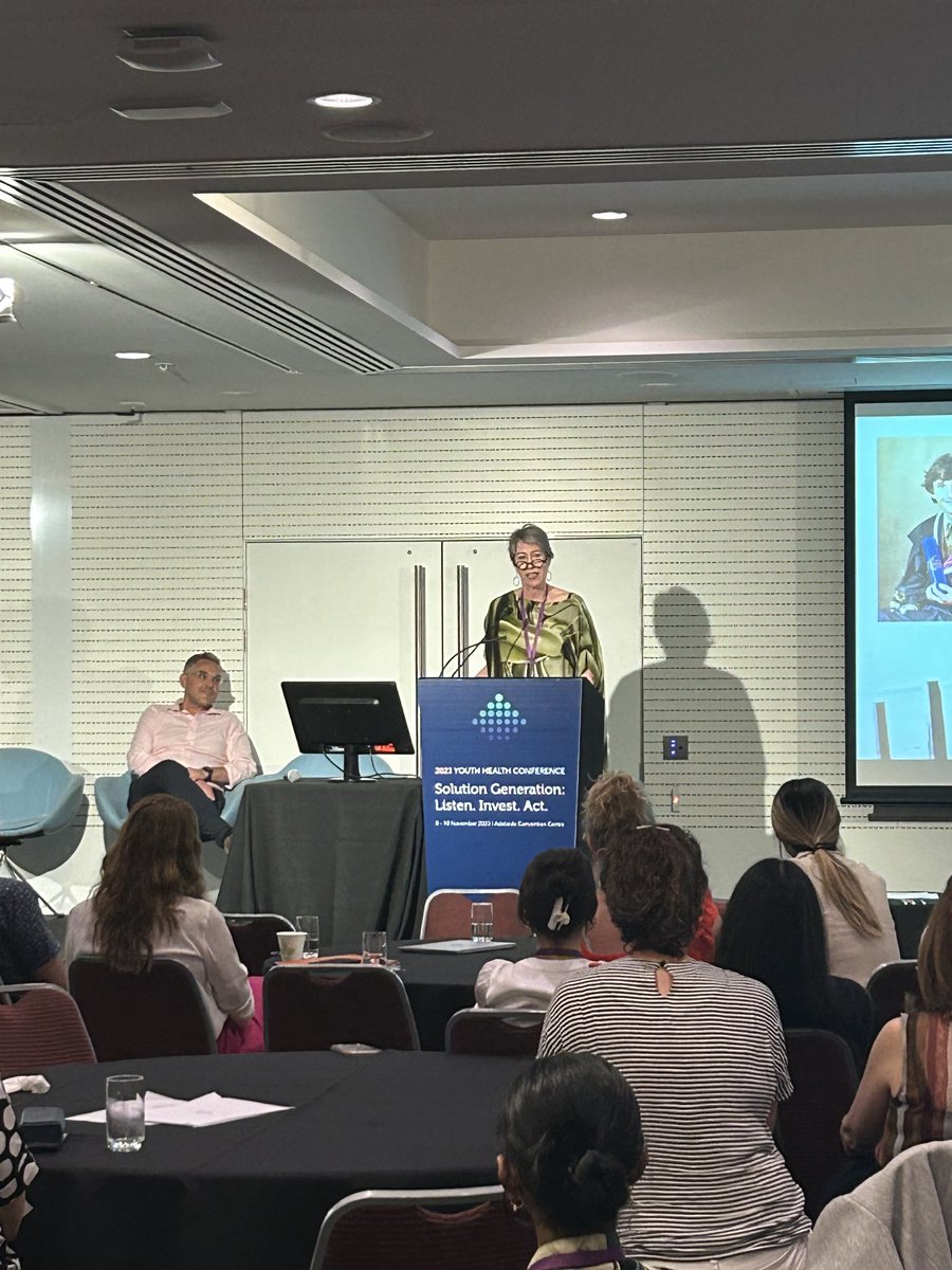 The esteemed ⁦Professor <a href="/susansawyer01/">Susan Sawyer AM</a>⁩ commencing the inaugural AAAH George Patton Oration at 2023 Youth Health Conference #youthealthx